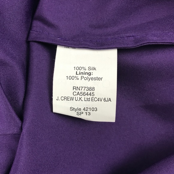 J. Crew Purple Silk One Shoulder Cocktail Dress 2P - Picture 6 of 8
